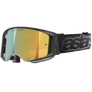 Alpinestars Supertech Vision Vista Motocrossbrille schwarz mit verspiegelter Goldlinse