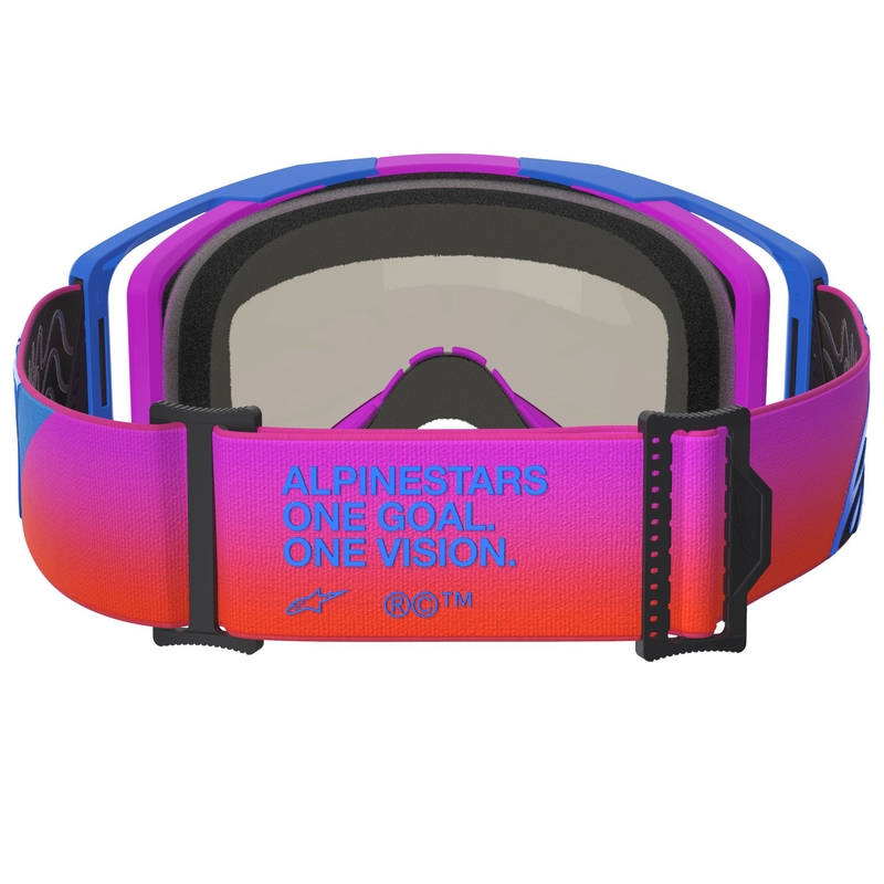 Alpinestars Vision 8 Corp blau-lila-orange Motocross-Brille mit verspiegelter roter Linse