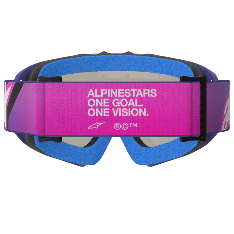 Alpinestars Vision Youth Corp Kinder-Motocrossbrille lila-fluo pink mit verspiegelter blauer Linse