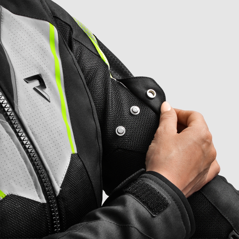 Damen Motorradjacke Rebelhorn Hiflow V schwarz-grau-fluogelb