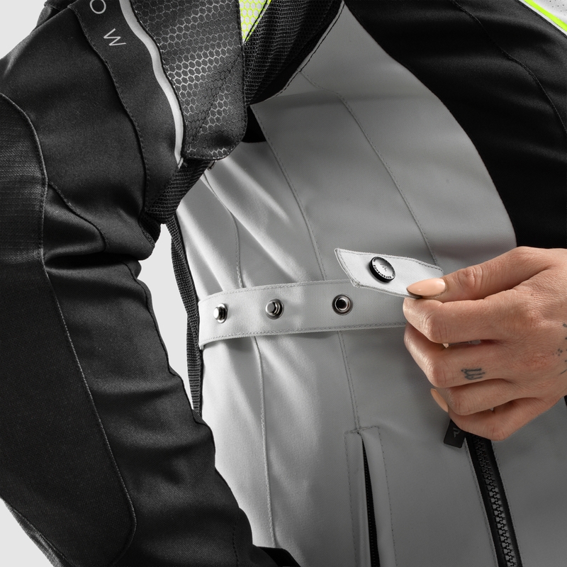 Damen Motorradjacke Rebelhorn Hiflow V schwarz-grau-fluogelb