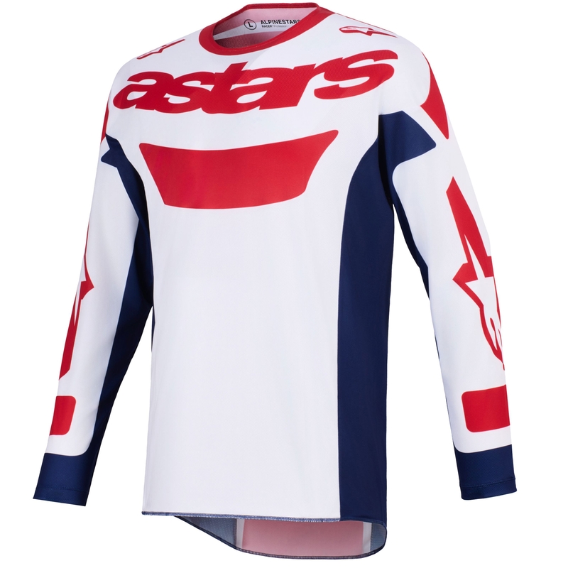 Alpinestars Racer Riway Motocross Trikot weiß-blau-rot