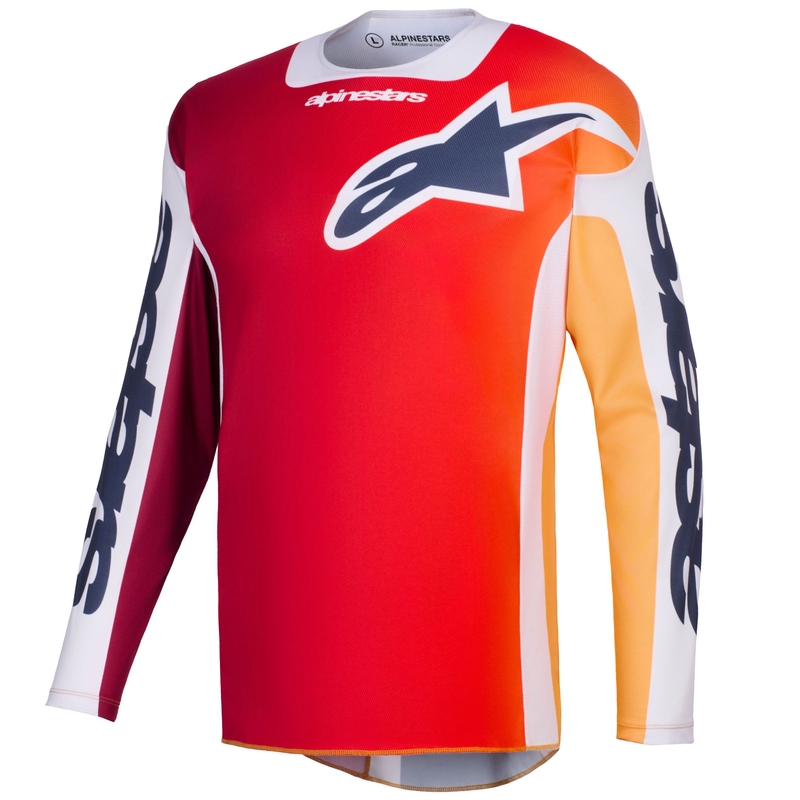 Alpinestars Racer Portl Motocross-Trikot rot-orange-hellgrau