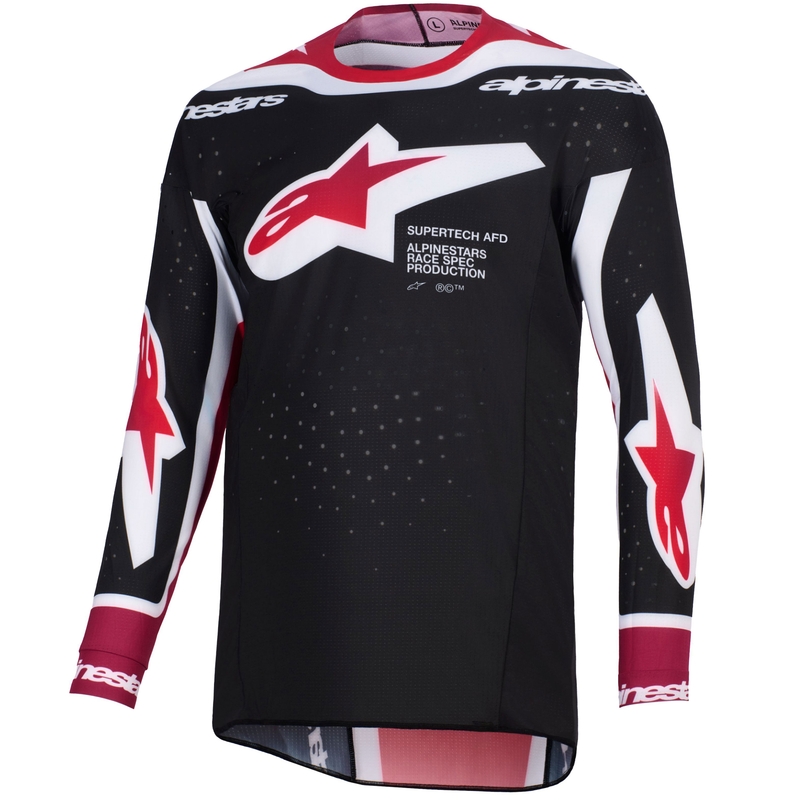 Alpinestars Supertech Pro AFD Vista Motocrosstrikot schwarz-rot-weiß