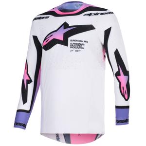 Alpinestars Supertech Pro AFD Vista Motocross-Trikot weiß-lila-schwarz