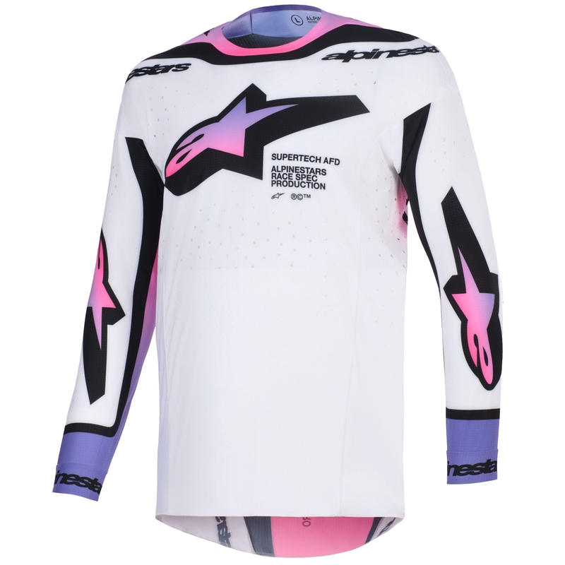 Alpinestars Supertech Pro AFD Vista Motocross-Trikot weiß-lila-schwarz