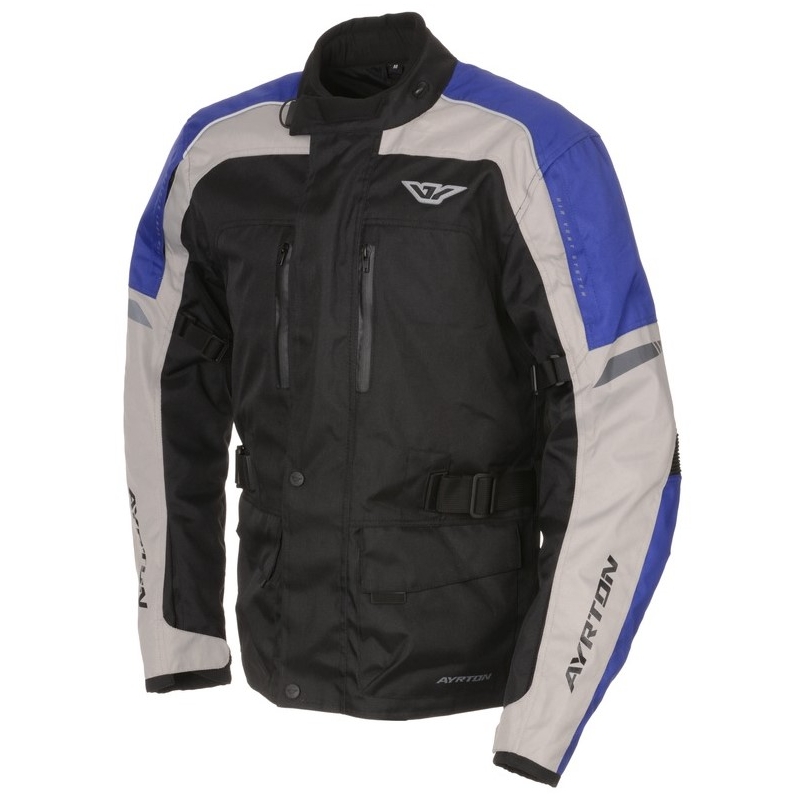 Ayrton Tonny schwarz-grau-blaue Motorradjacke
