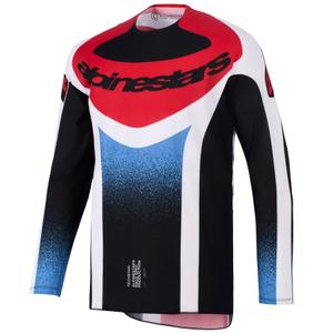 Alpinestars Techstar Knif Motocross Trikot schwarz-weiß-blau-rot