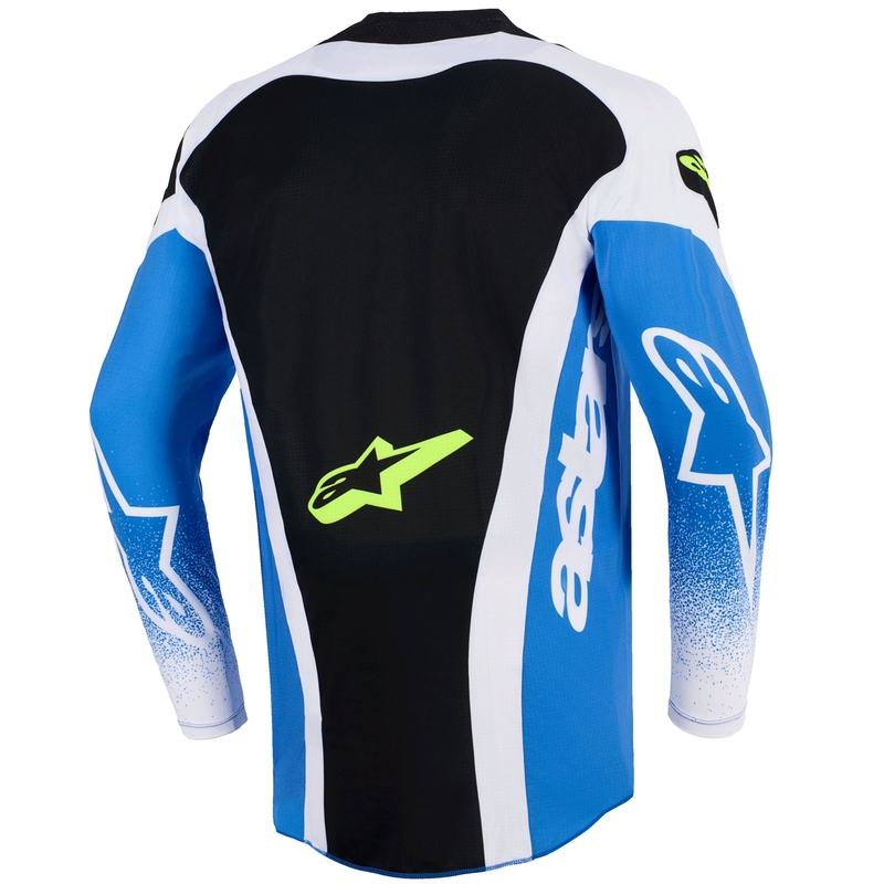 Alpinestars Techstar Knif Motocross-Trikot blau-schwarz-neongelb