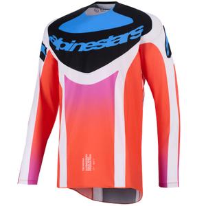 Alpinestars Techstar Knif Motocross-Trikot hellgrau-neonorange-schwarz