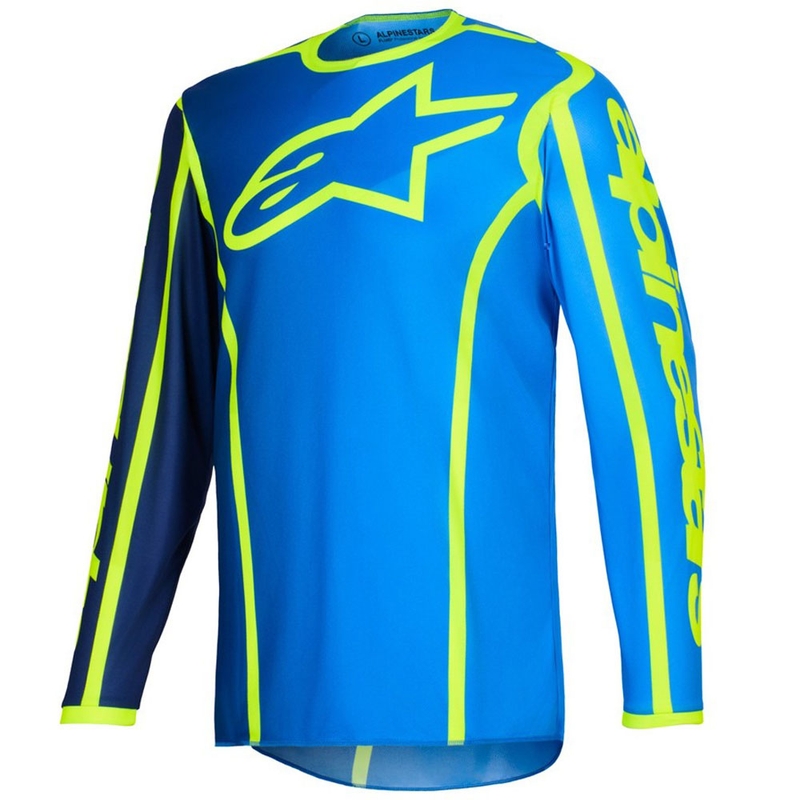 Alpinestars Fluid Apex blau-fluo gelb Motocross-Trikot