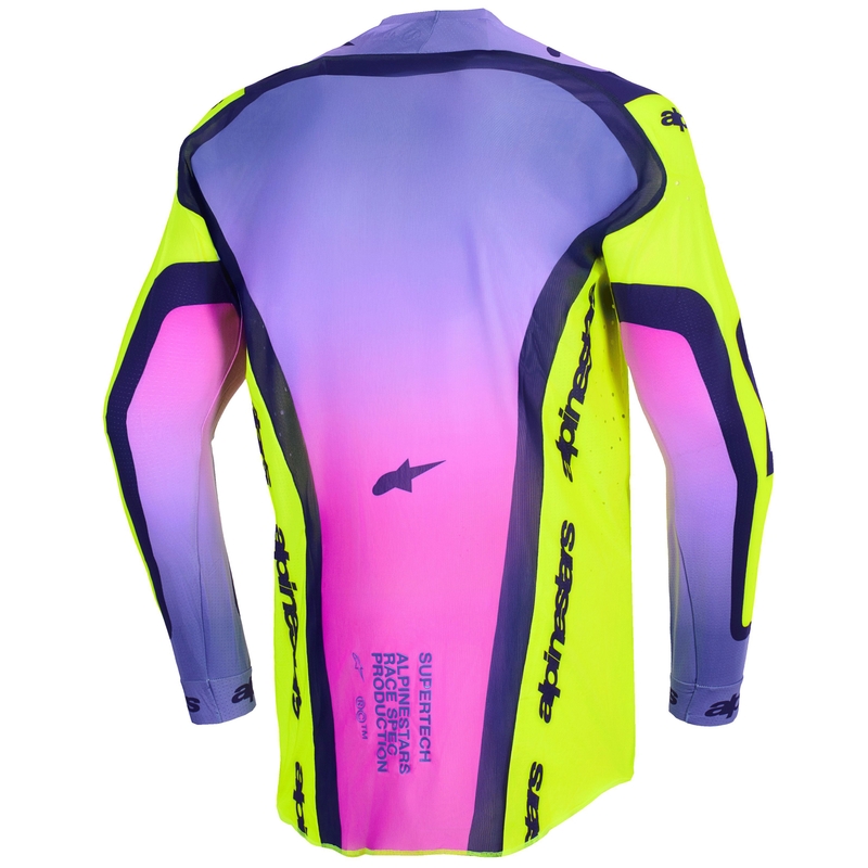 Alpinestars Supertech Vista Motocross-Trikot fluo gelb-lila-schwarz