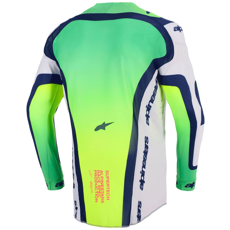 Alpinestars Supertech Vista Motocross-Trikot hellgrau-fluo gelb-grün-blau-pink