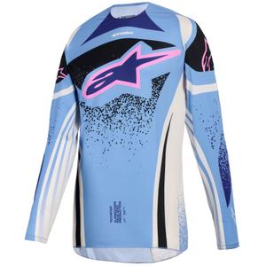 Alpinestars Stella Techstar Nomur Damen Motocross Jersey hellblau-weiß offwhite-schwarz-pink
