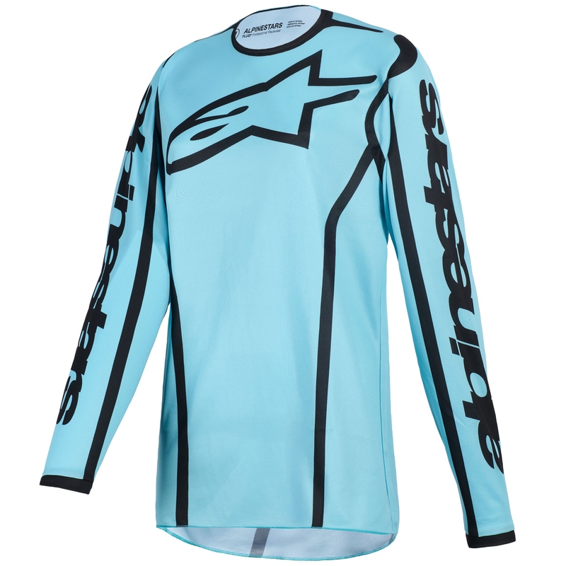 Motocross Jersey Alpinestars Stella Fluid Apex Türkis-Schwarz Damen