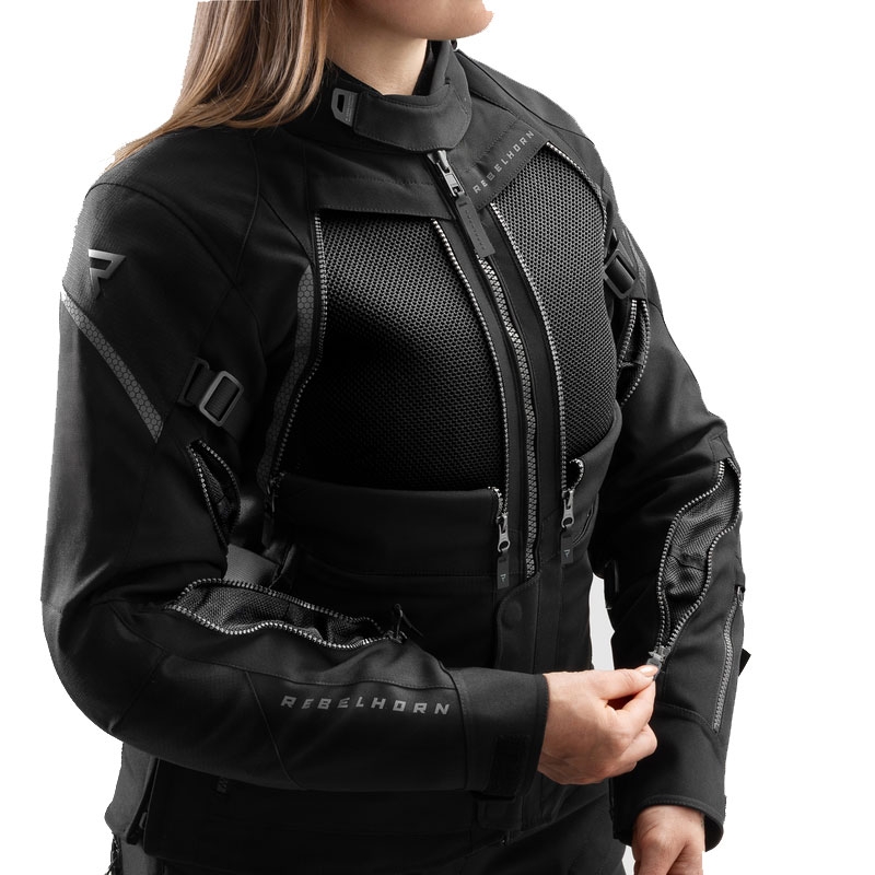 Damen Motorradjacke Rebelhorn Hardy 3.0 schwarz