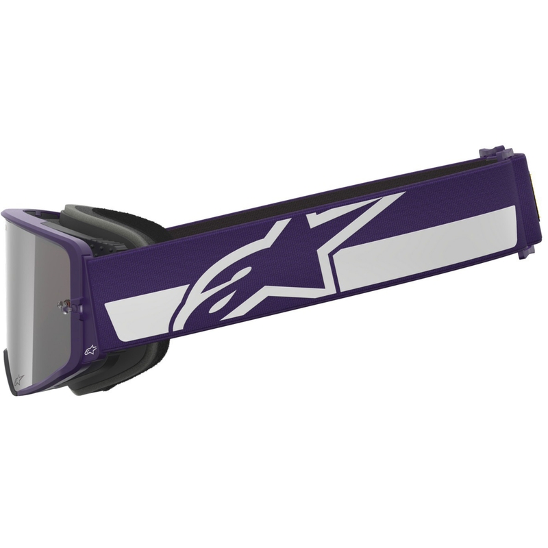 Alpinestars Supertech Vision Hunta96 XXV Motocrossbrille lila-weiß mit verspiegeltem silbernem Plexiglas