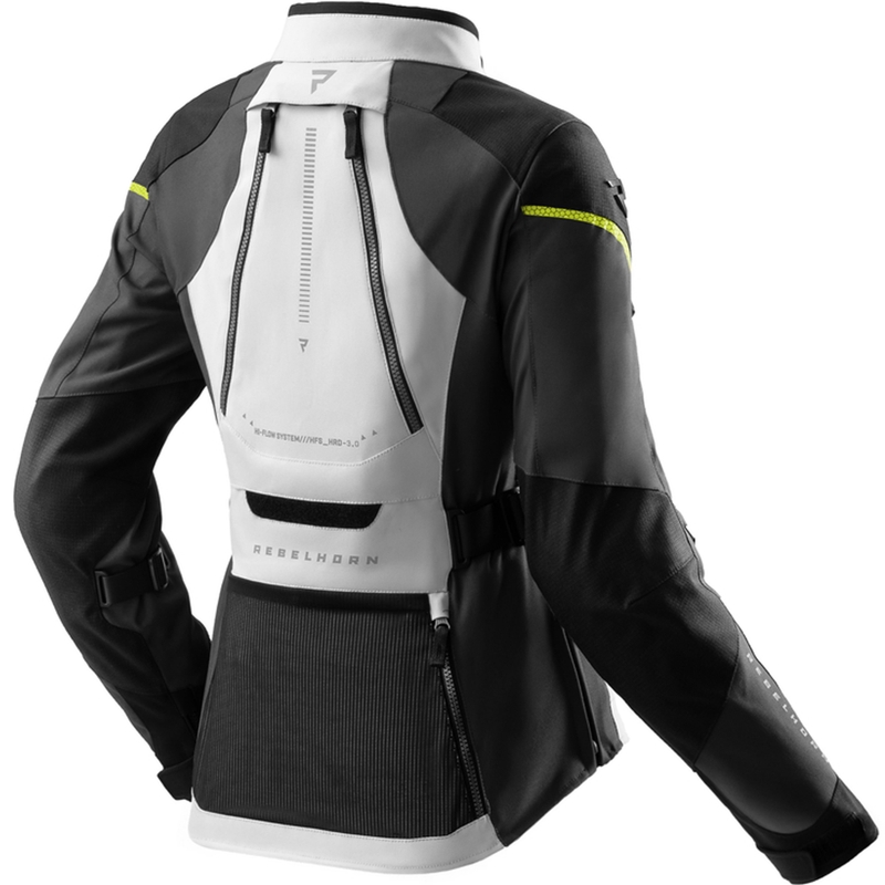 Damen Motorradjacke Rebelhorn Hardy 3.0 schwarz-grau-fluogelb