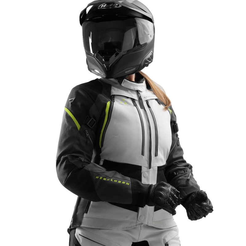 Damen Motorradjacke Rebelhorn Hardy 3.0 schwarz-grau-fluogelb
