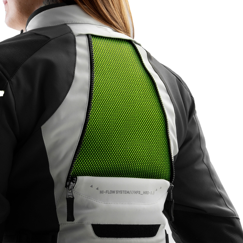 Damen Motorradjacke Rebelhorn Hardy 3.0 schwarz-grau-fluogelb