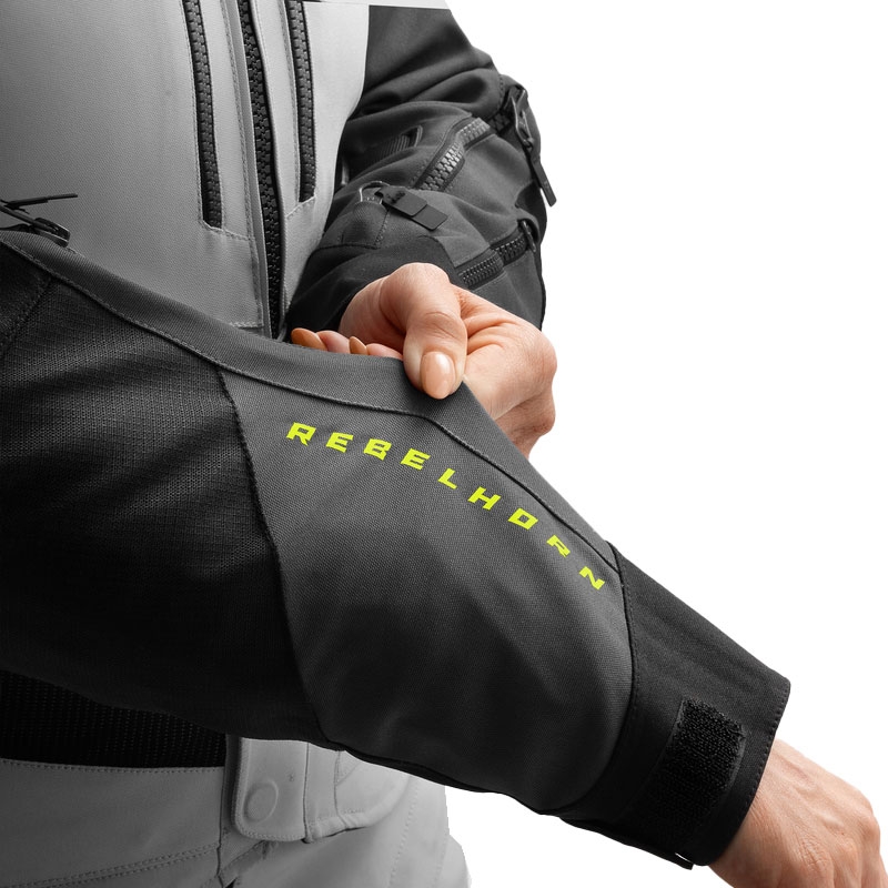 Damen Motorradjacke Rebelhorn Hardy 3.0 schwarz-grau-fluogelb