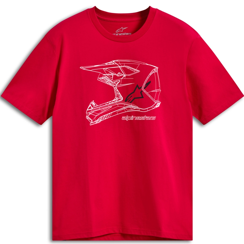 T-Shirt Alpinestars MX Helm CSF rot