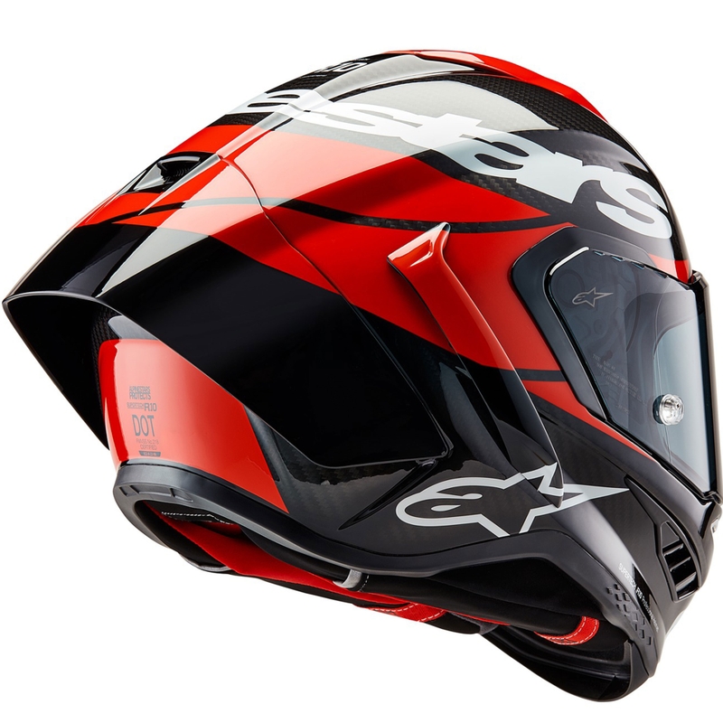 Alpinestars Supertech R-10 Element Carbon Fluo Integralhelm rot-weiß