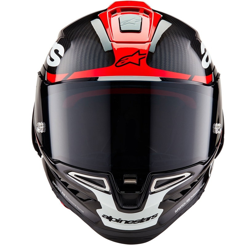 Alpinestars Supertech R-10 Element Carbon Fluo Integralhelm rot-weiß