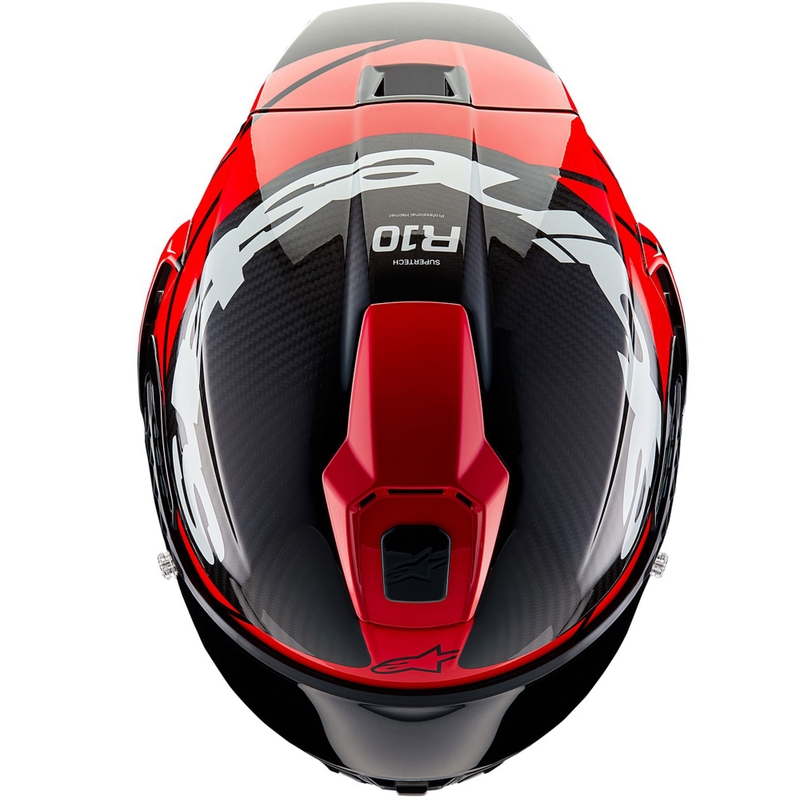 Alpinestars Supertech R-10 Element Carbon Fluo Integralhelm rot-weiß