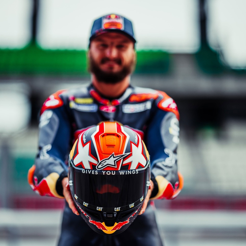 Alpinestars Supertech R-10 Element Carbon Fluo Integralhelm rot-weiß