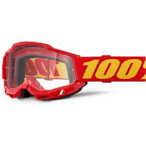 Motocrossbrille 100% Accuri 2 rot mit klarem Plexiglas