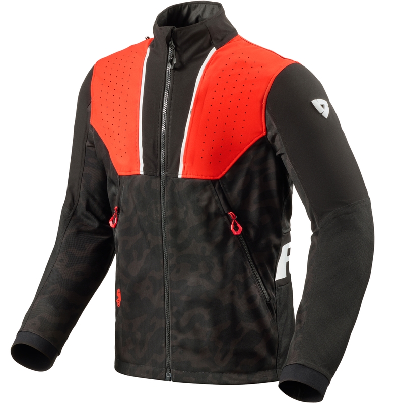 Motorradjacke Revit Africa schwarz-rot