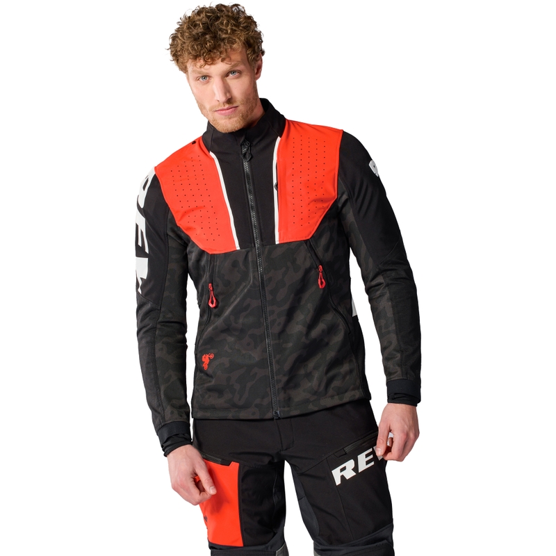 Motorradjacke Revit Africa schwarz-rot
