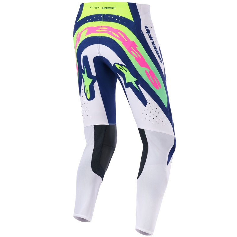 Alpinestars Supertech Vista Motocrosshose hellgrau-fluo gelb-grün-blau-pink