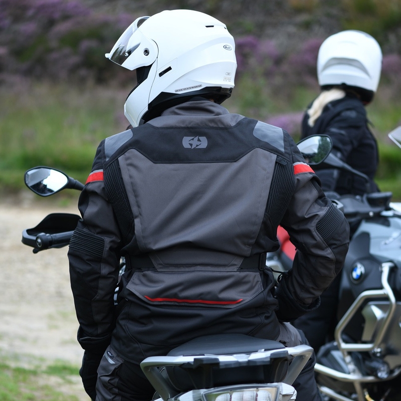 Oxford Montreal 4.0 Dry2Dry™ Motorradjacke Schwarz-Grau-Rot