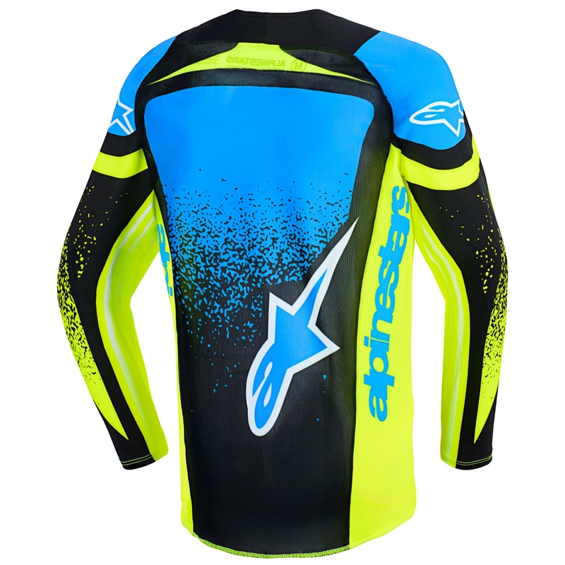 Motocross Jersey Alpinestars Techstar Nomur Kinder Dunkelblau-Neongelb-Blau