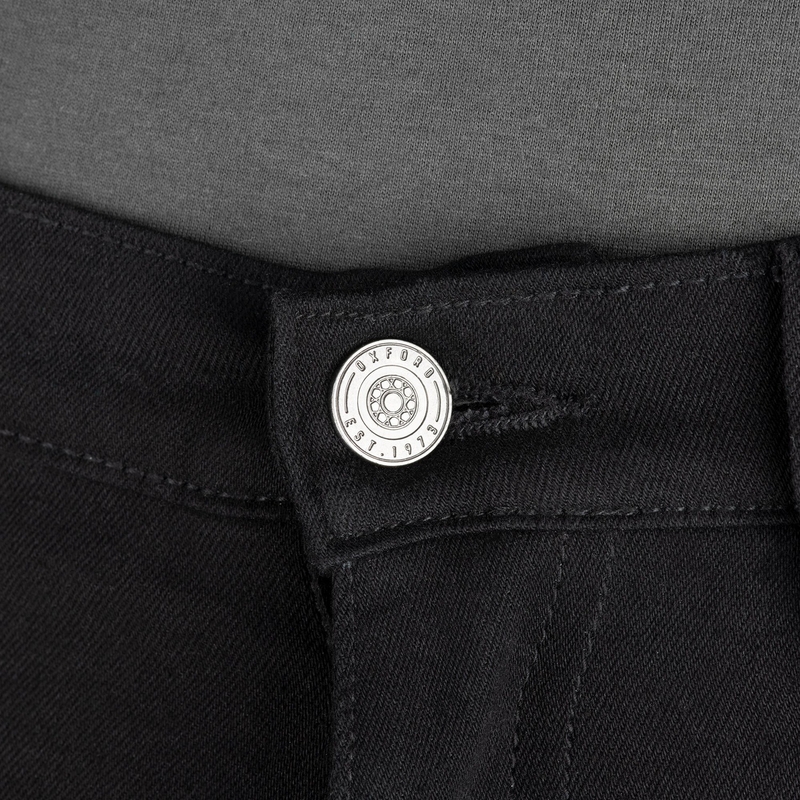 OXFORD ORIGINAL APPROVED SUPER STRETCH JEANS AA SLIM FIT verkürzte Motorradjeans schwarz