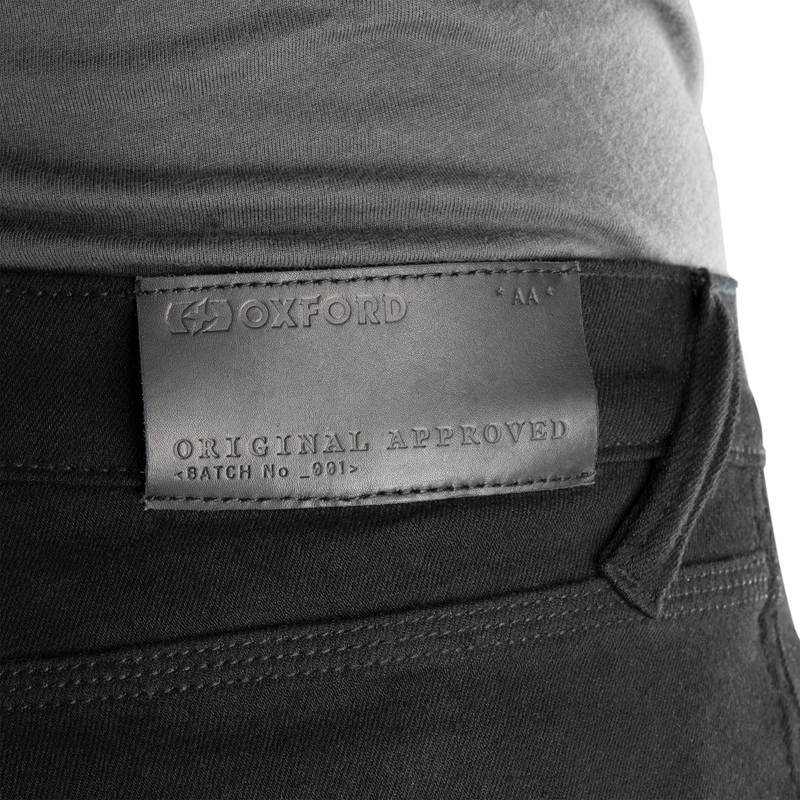OXFORD ORIGINAL APPROVED SUPER STRETCH JEANS AA SLIM FIT verkürzte Motorradjeans schwarz