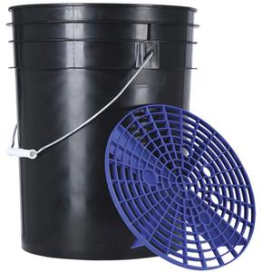 Eimer mit Abtropfgitter Oxford schwarz-blau