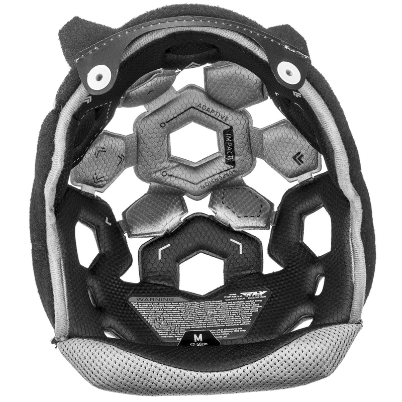 Innenkappe für Fly Racing Formula Helm schwarz-grau