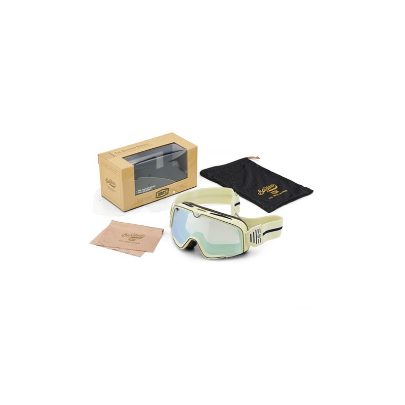 Motorradbrille 100% BARSTOW ARMO mit silbernem Plexiglas