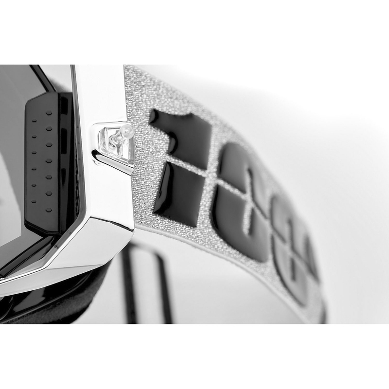 Motocrossbrille 100% ARMEGA Atac mit silbernem Plexiglas