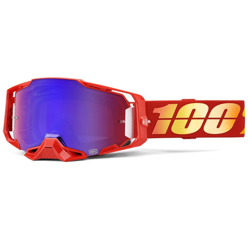 Motocrossbrille 100% ARMEGA Nuketown mit rotem Plexiglas