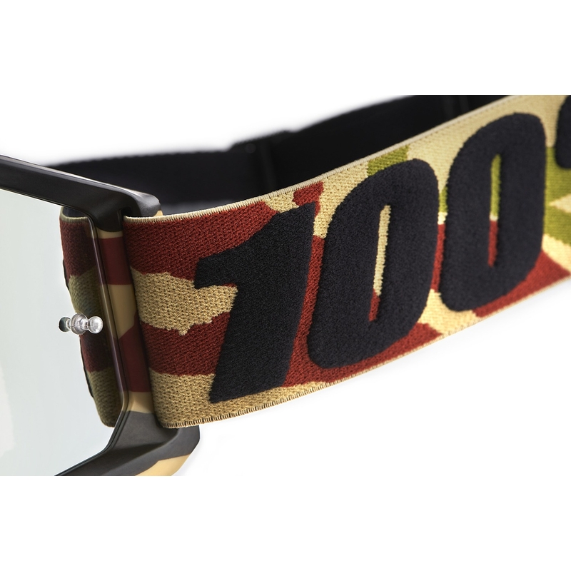 100% Accuri Mission Motocross-Brille mit silbernem Plexiglas