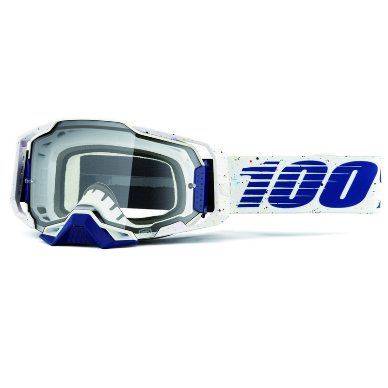100% ARMEGA Solis Motocross-Brille mit klarem Plexiglas