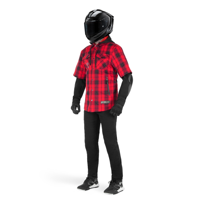 Alpinestars MO.ST.EQ Tartan Motorradhemd rot-schwarz