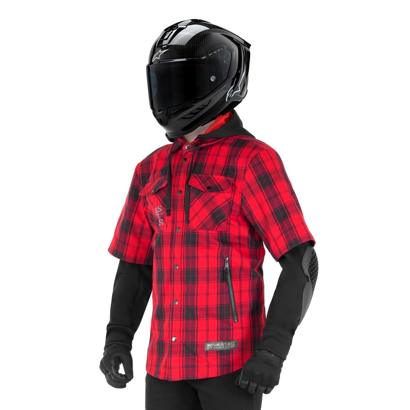 Alpinestars MO.ST.EQ Tartan Motorradhemd rot-schwarz