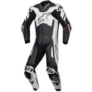 Alpinestars GP Plus V4 Sprint Einteiliger Lederanzug, Tech-Air-kompatibel Schwarz-Weiß-Rot Fluo