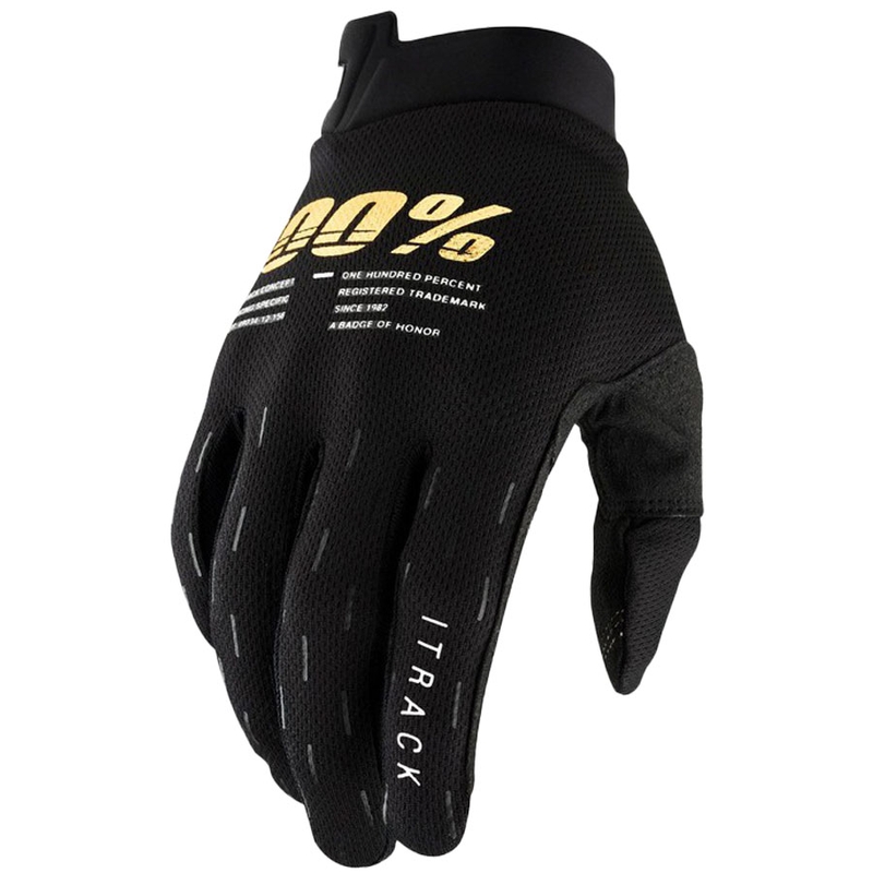 Motocross-Handschuhe 100% - USA ITRACK schwarz-gold
