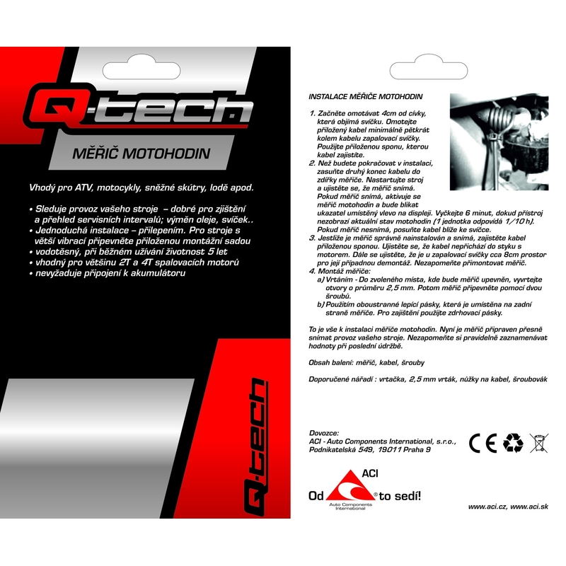 Q-TECH Betriebsstundenzähler schwarz